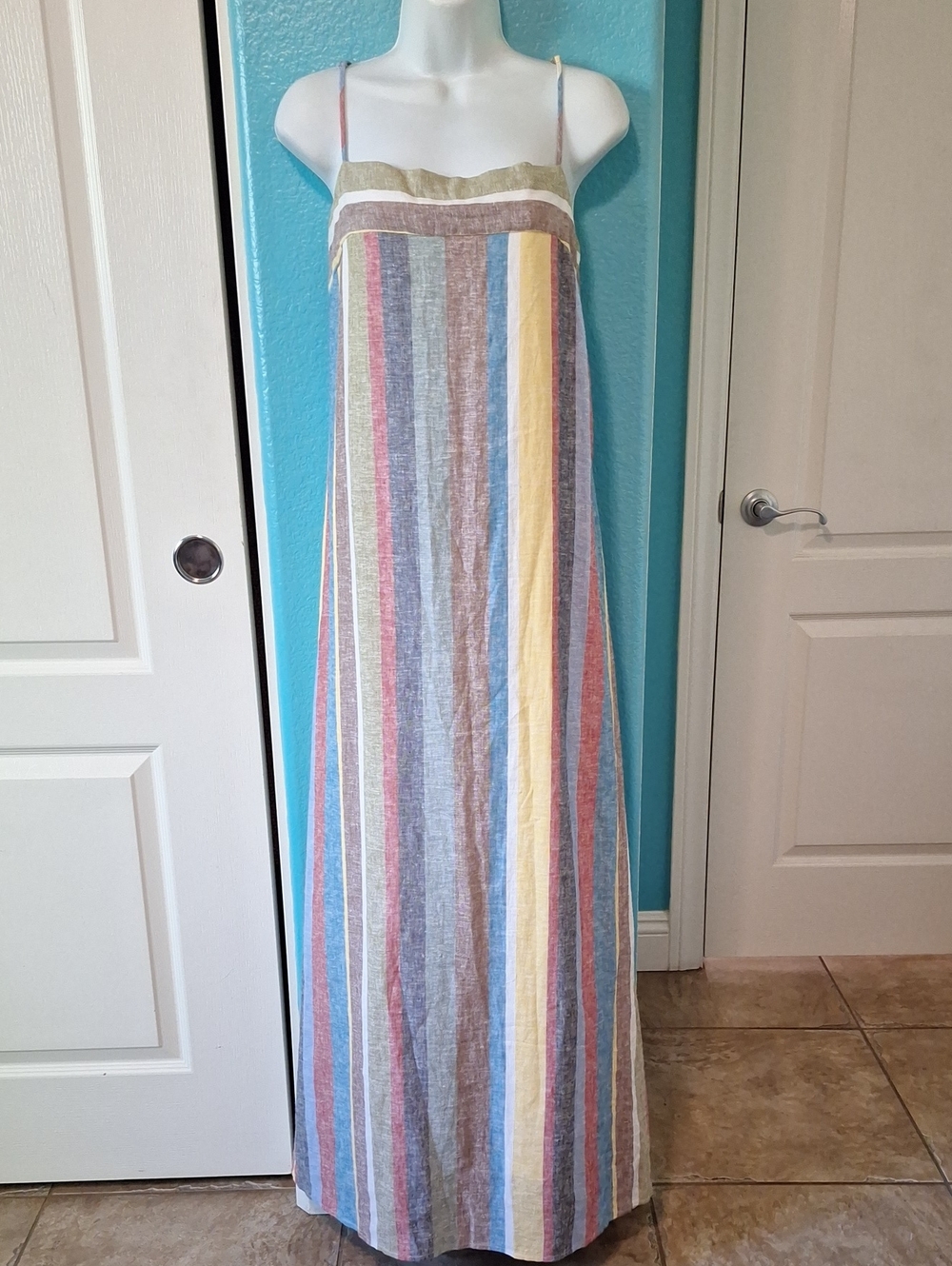 Magaschoni Striped Multicolor Maxi Dress  STAUD LOOK ALIKE  Sz M